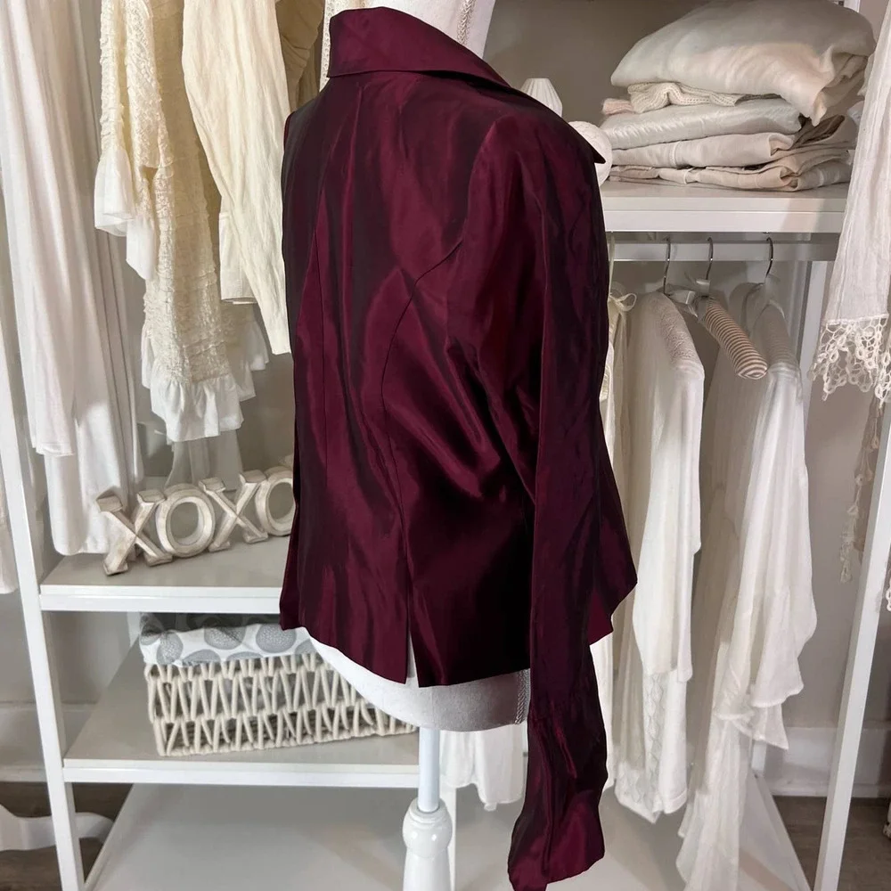 JS Collections Women's Dress Jacket, size 12. Burgundy Special Occasion - Picture 3 of 12